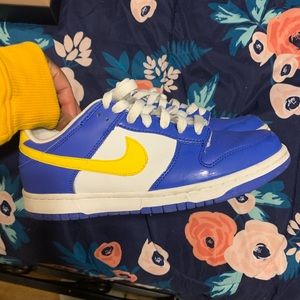 Blue and yellow Nike dunks